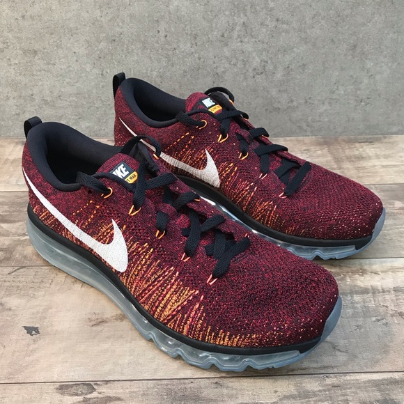 Nike Flyknit Air Max Men’s Size 10 Black/Red/Multi - Picture 12 of 16